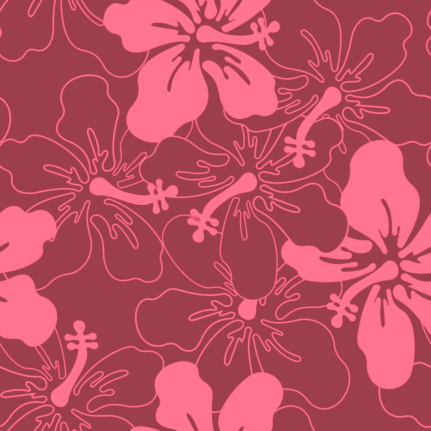 Kamakaokalani Pink Retro Hibiscus