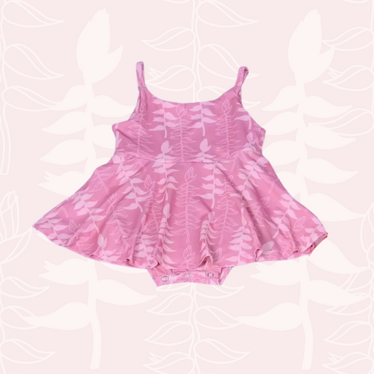 Pink Heliconia Twirl Romper