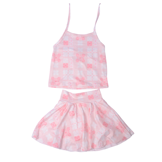 Pink Quilt Skort Set
