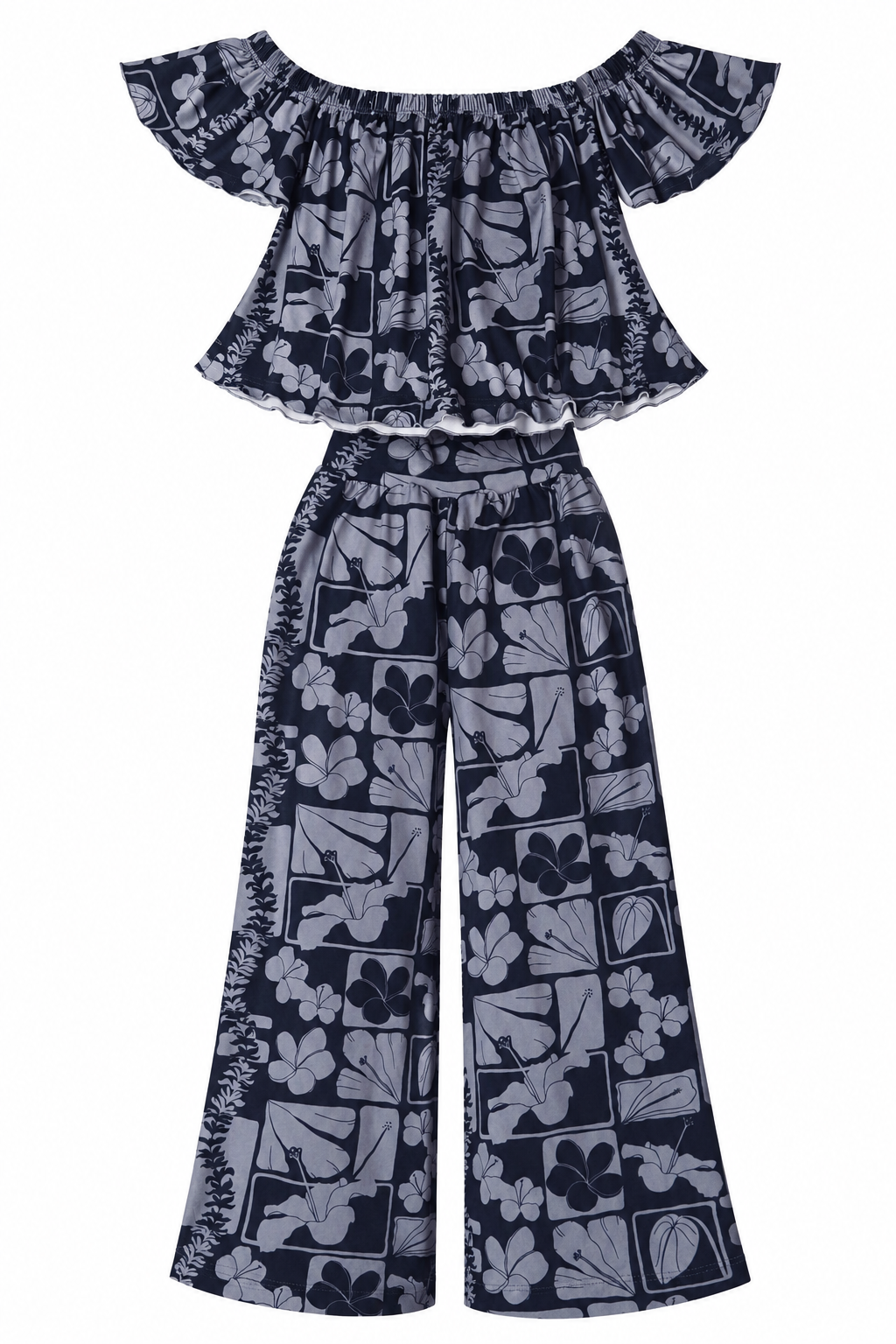 Midnight Pua Kala 2pc Set OTS Top/Wide Leg Pants