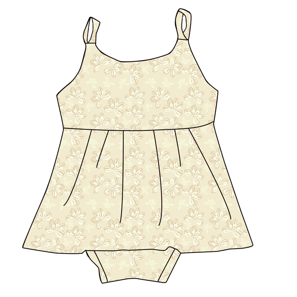 Cream Naupaka Twirl Romper