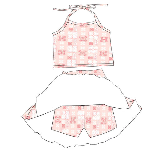 PRE ORDER Pink Quilt Skort Set
