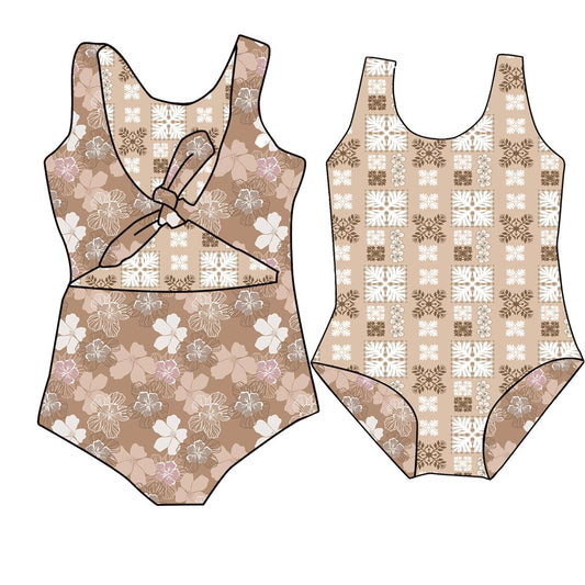 PRE ORDER Reversible Bikini Neutral Hibiscus&Quilt