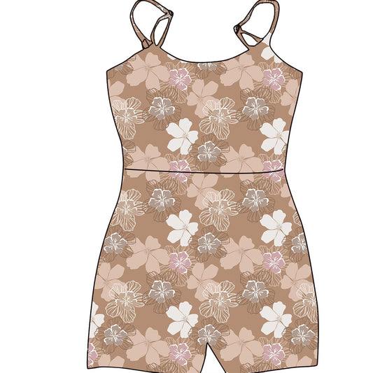 PRE ORDER Neutral Hibiscus Play Jumpsuit