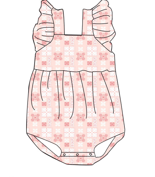 PRE ORDER Pink Quilt Bubble Romper