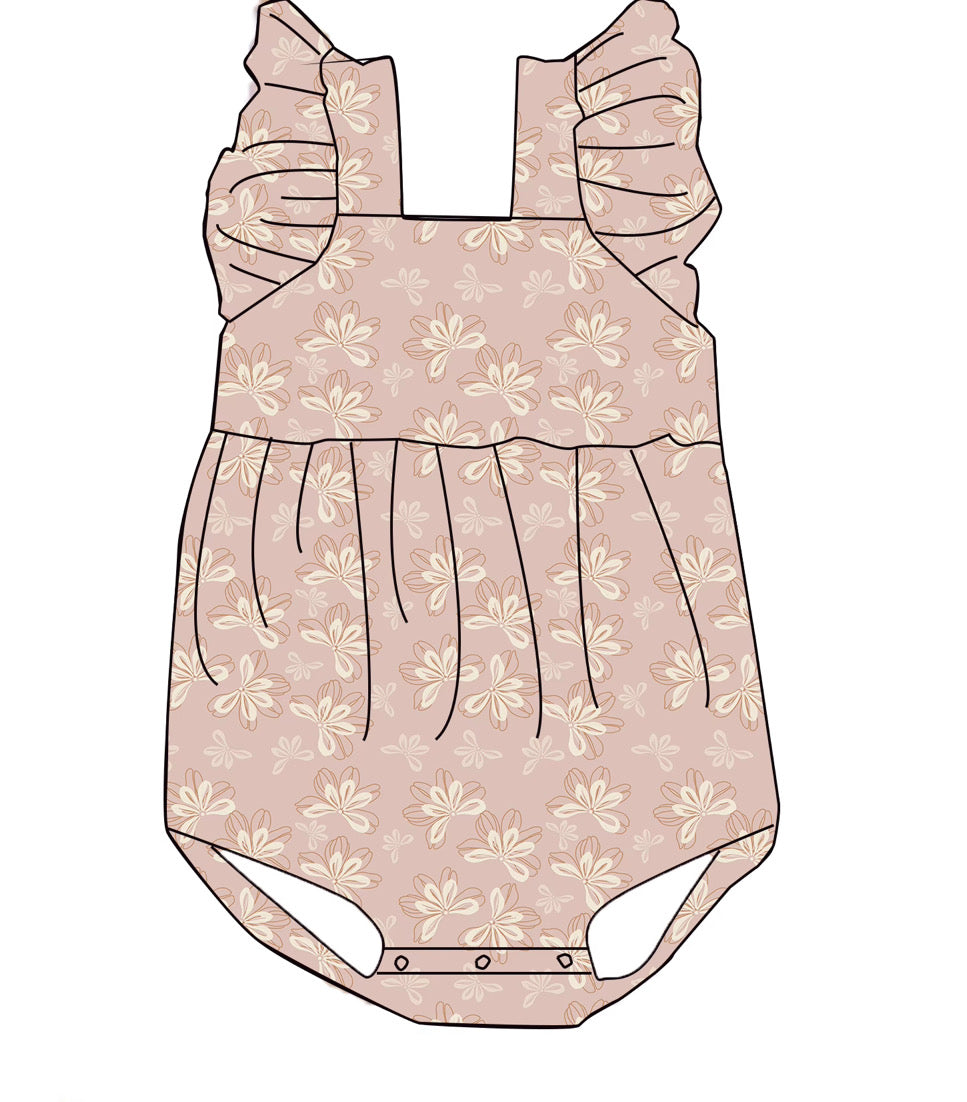 Mauve Pink Naupaka Bubble Romper